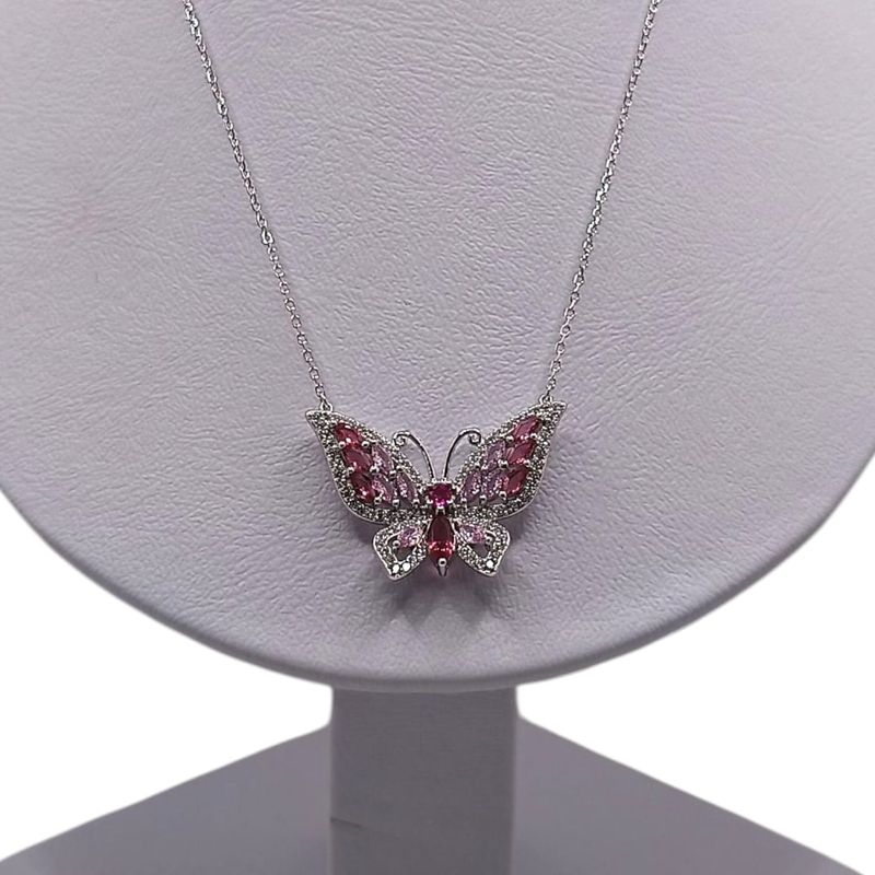 GARGANTILLA 16&quot; MARIPOSA PLATA .925