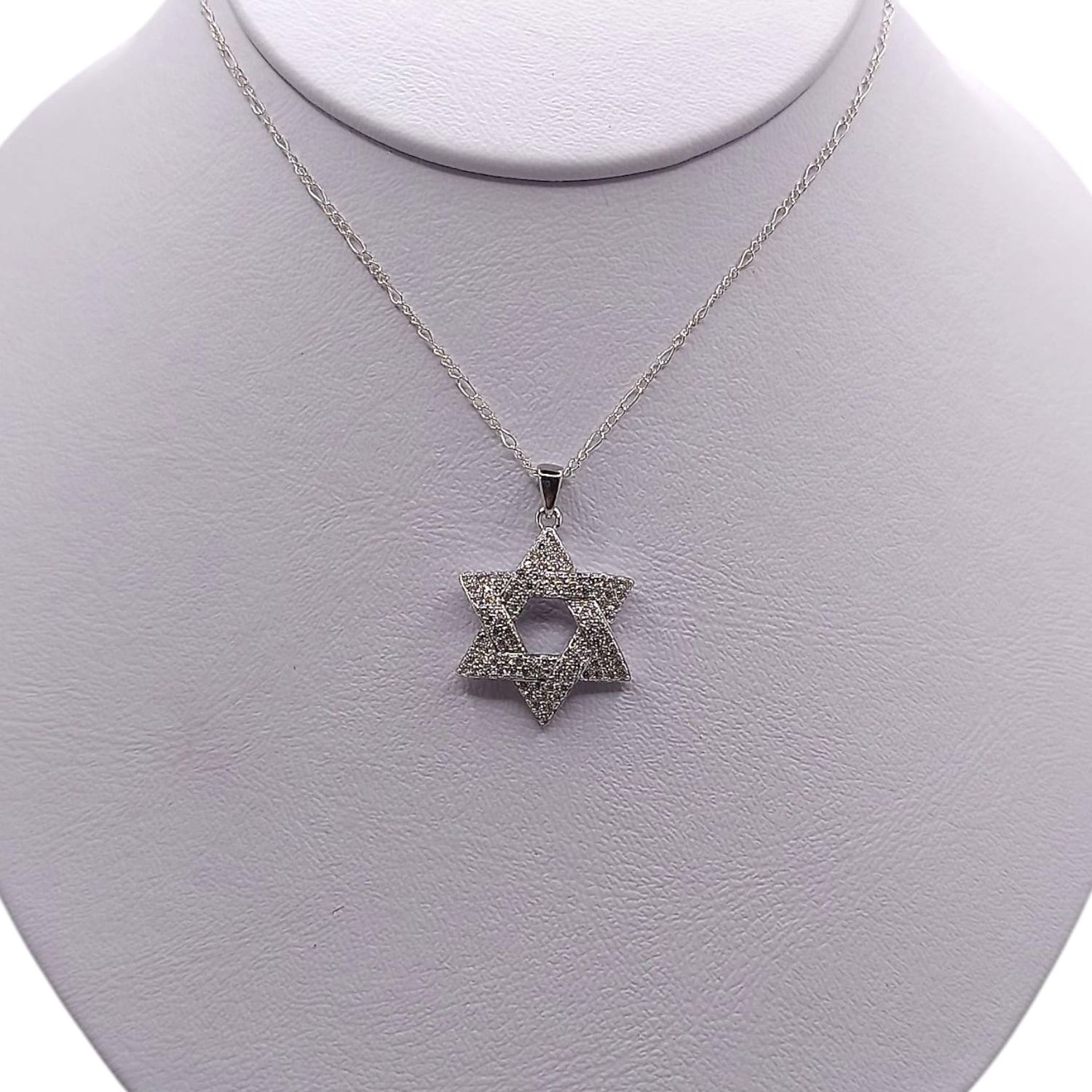 GARGANTILLA 17&quot; DIJE ESTRELLA CON MINI CZ, PLATA .925