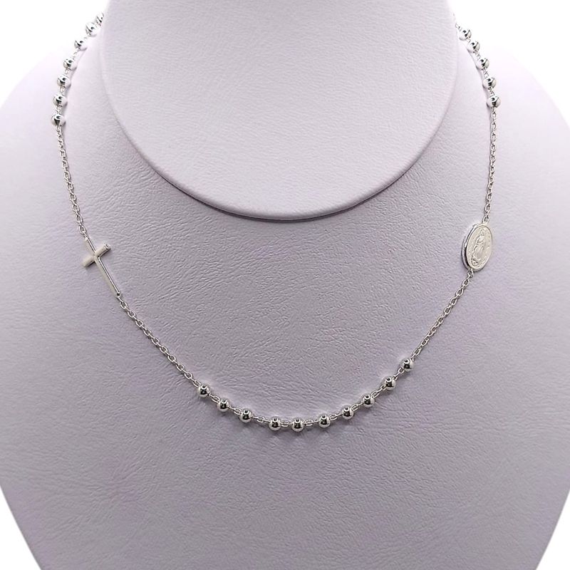 GARGANTILLA 17&quot; MISTERIOS  AJUSTABLE V  DE GPE Y CRUZ, PLATA .925