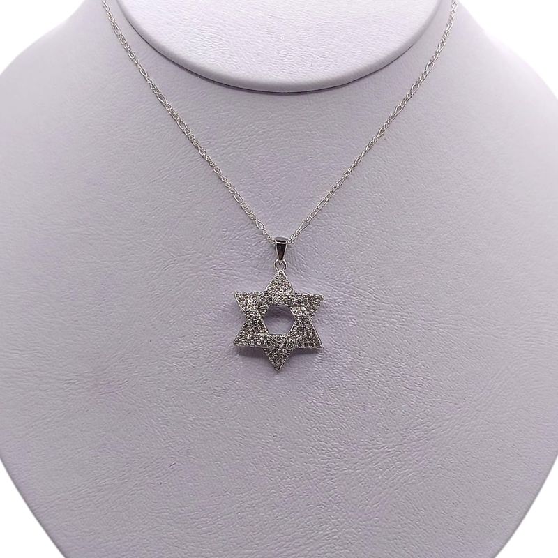 GARGANTILLA 17&quot; DIJE ESTRELLA CON MINI CZ, PLATA .925