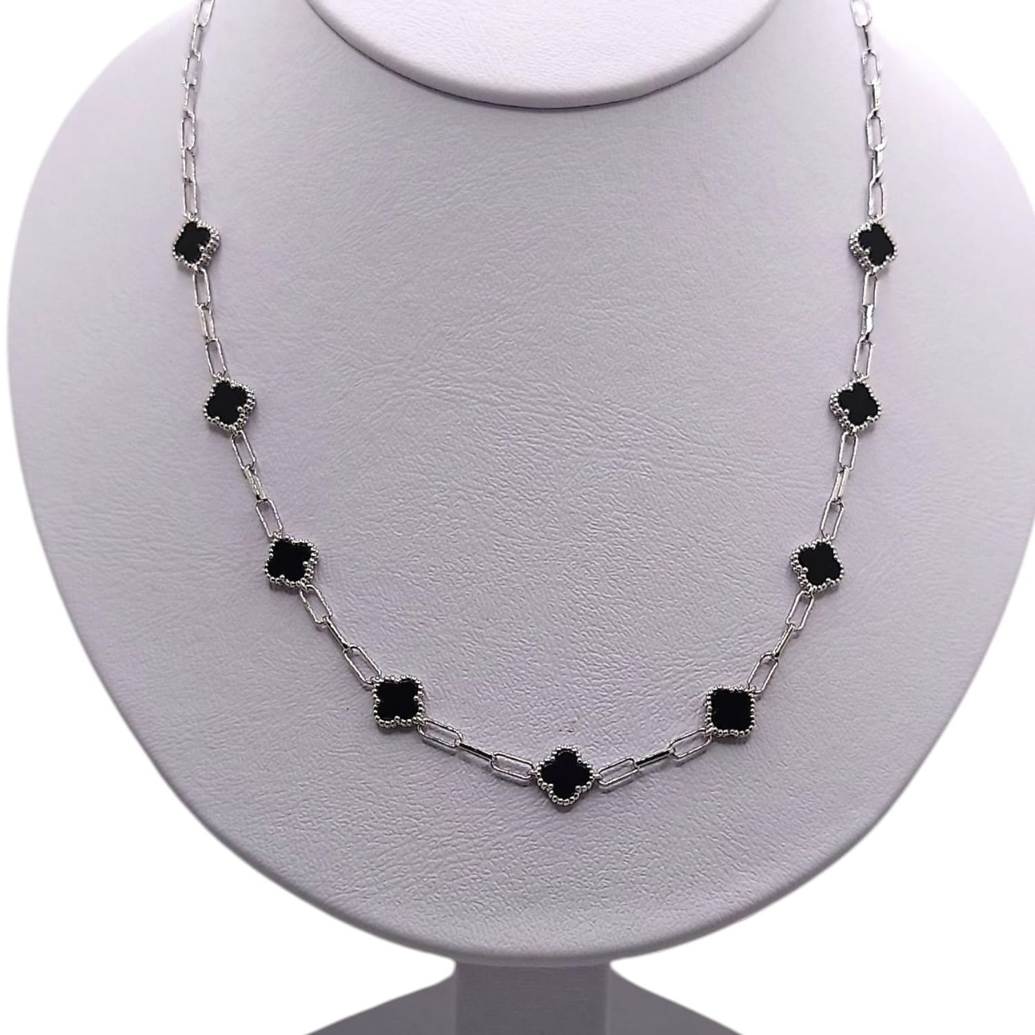 GARGANTILLA TREBOL 17&quot; A 19&quot; PLATA .925