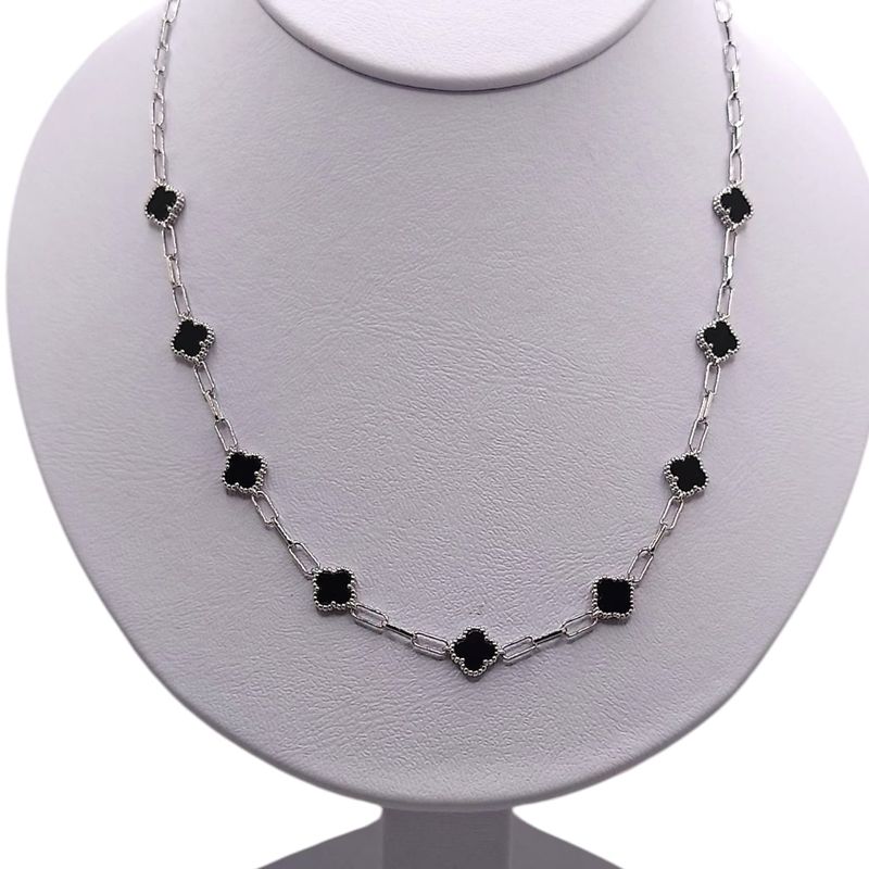 GARGANTILLA TREBOL 17&quot; A 19&quot; PLATA .925