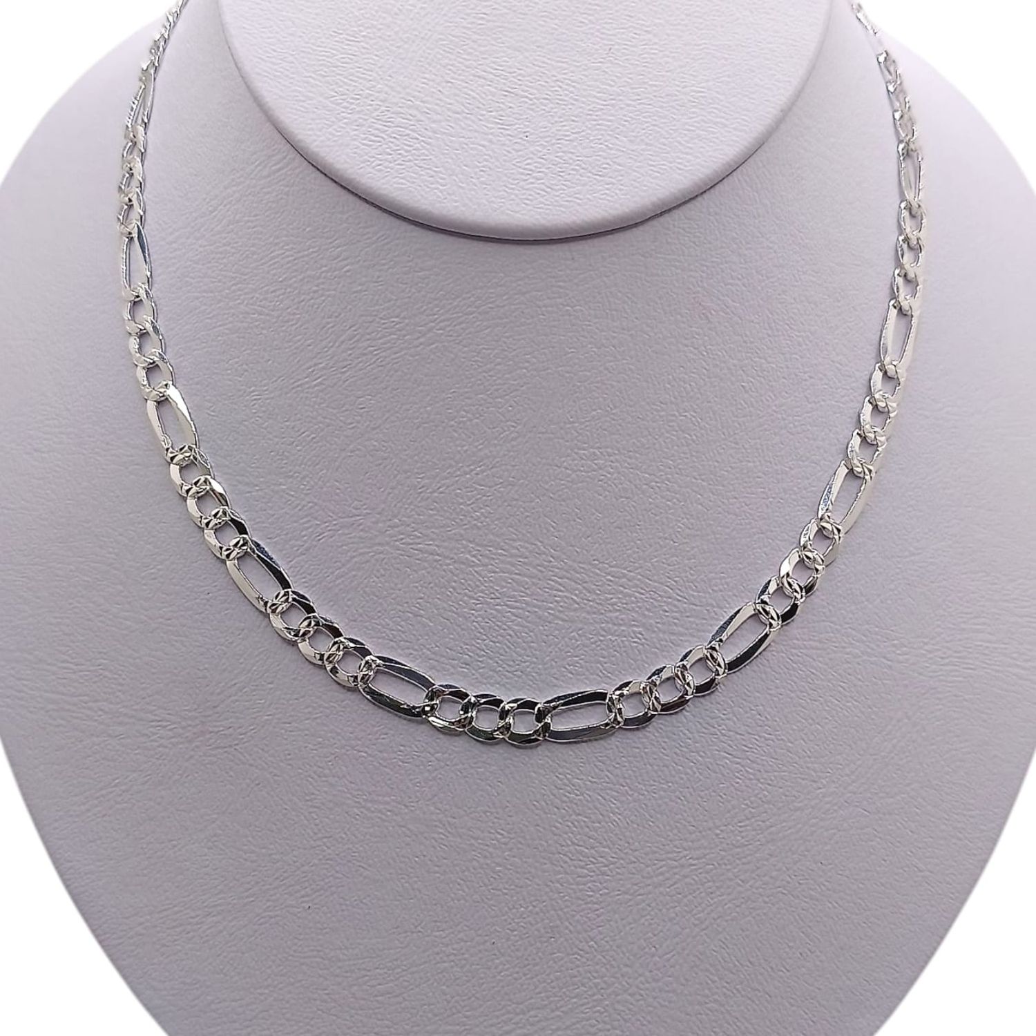 Cadena Fígaro Diamantada largo 18&quot;, ancho 6mm.