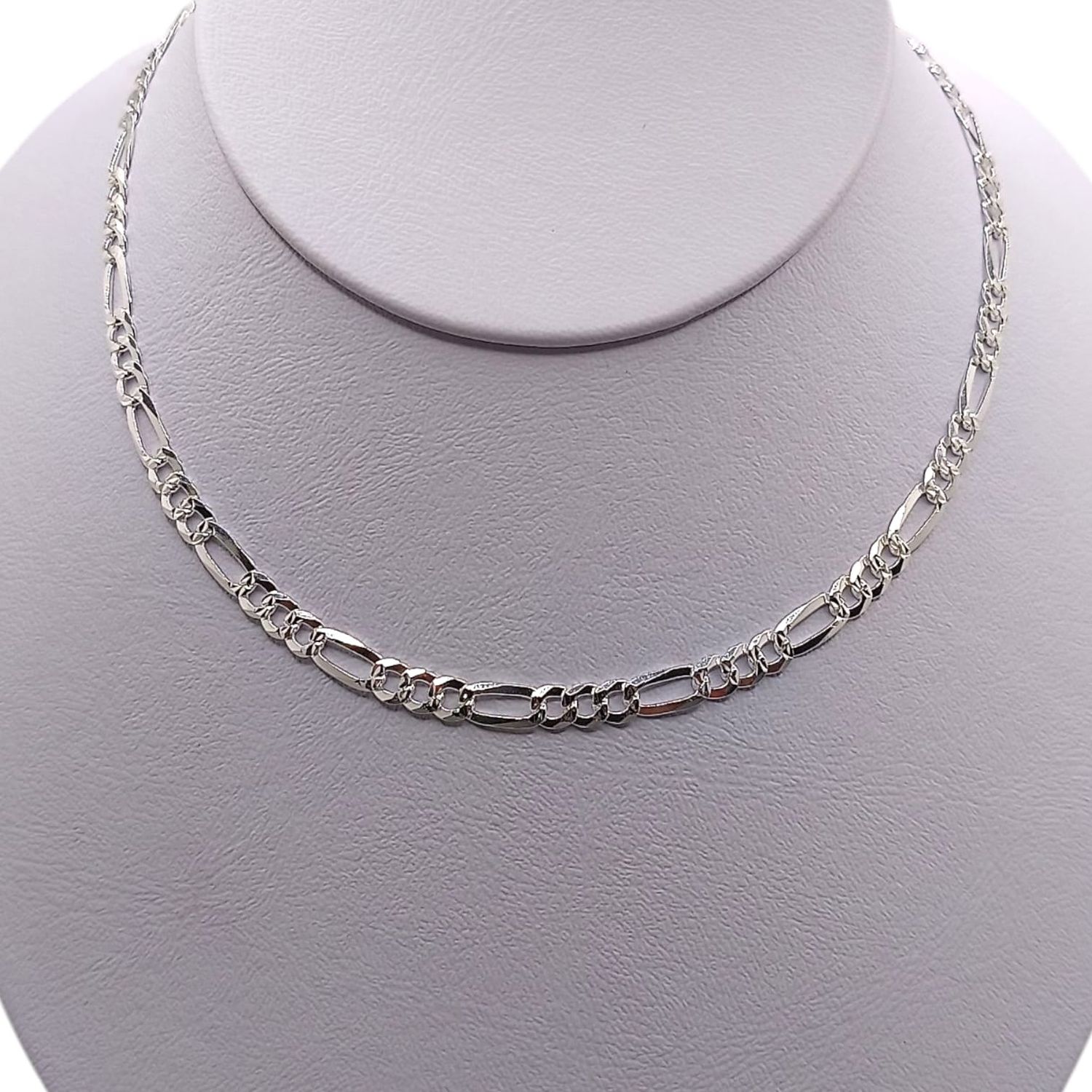 Cadena Fígaro Diamantada largo 18&quot;, ancho 5mm.