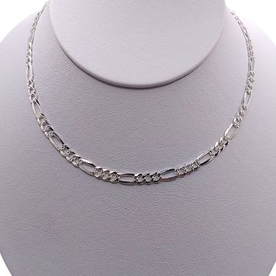 Cadena Fígaro Diamantada largo 24", ancho 5mm.