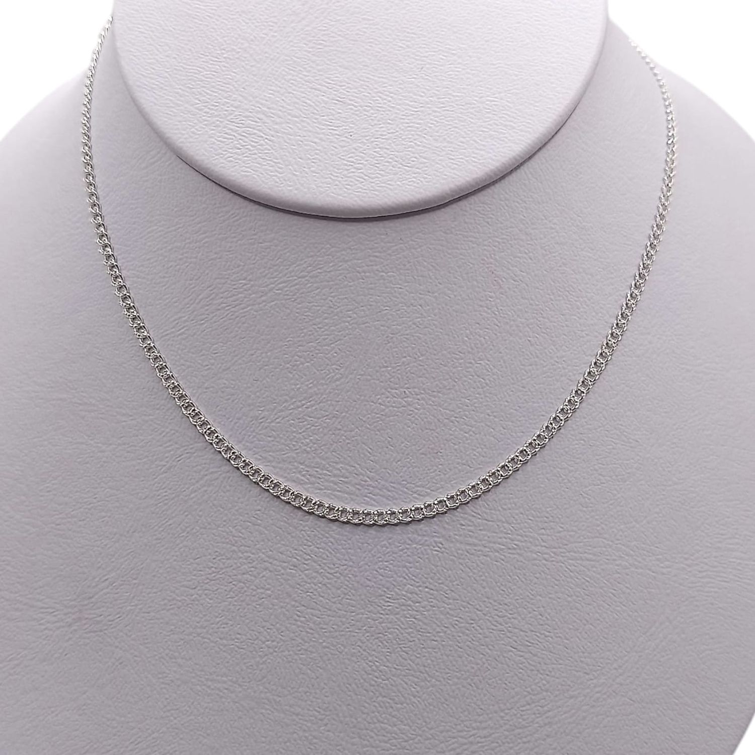Cadena Cubana diamantada 2.5mm 16&quot; de largo PLATA .925