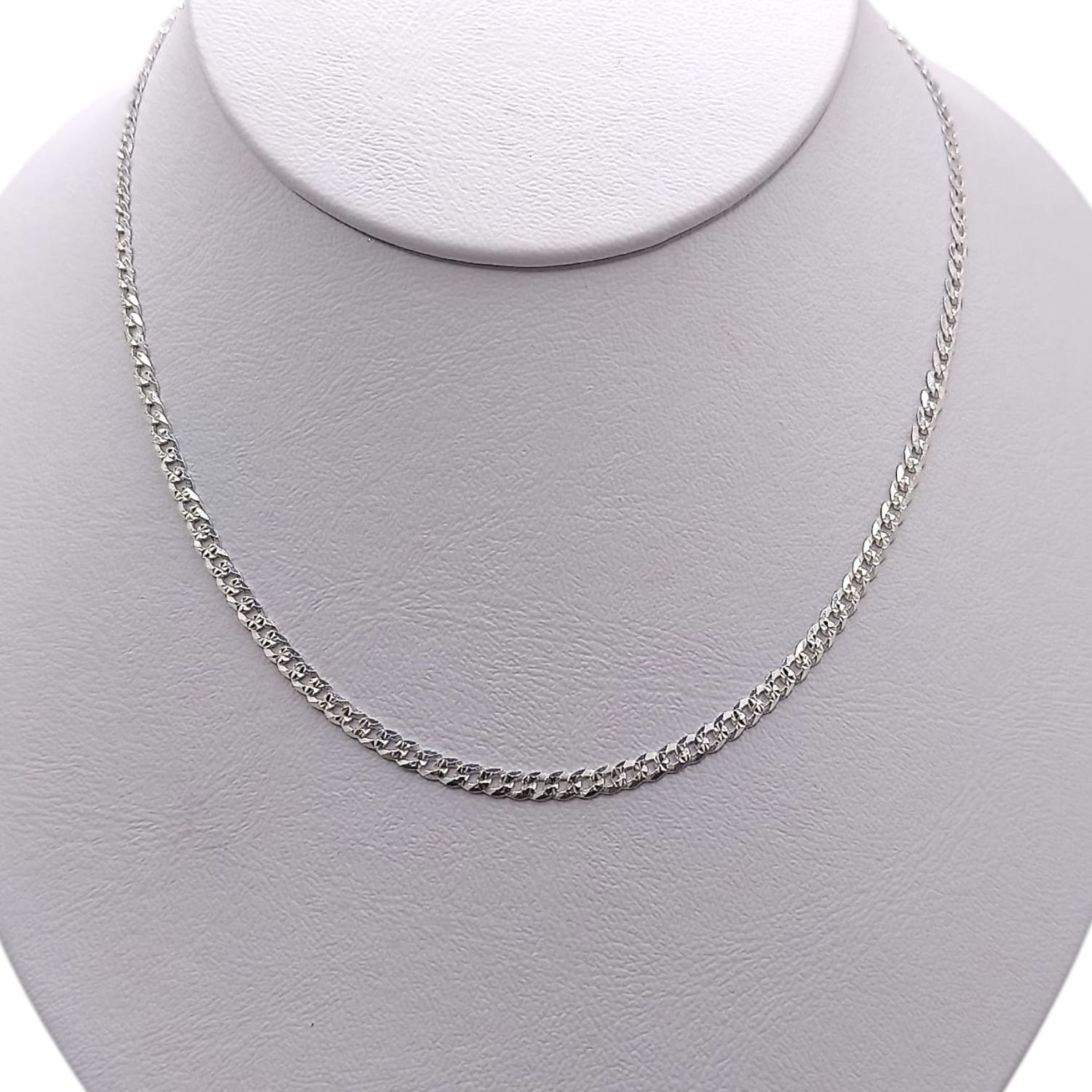 Cadena diamantada cubana largo 20&quot;, ancho 3mm. PLATA .925