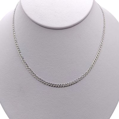 Cadena diamantada cubana largo 20&quot;, ancho 3mm. PLATA .925