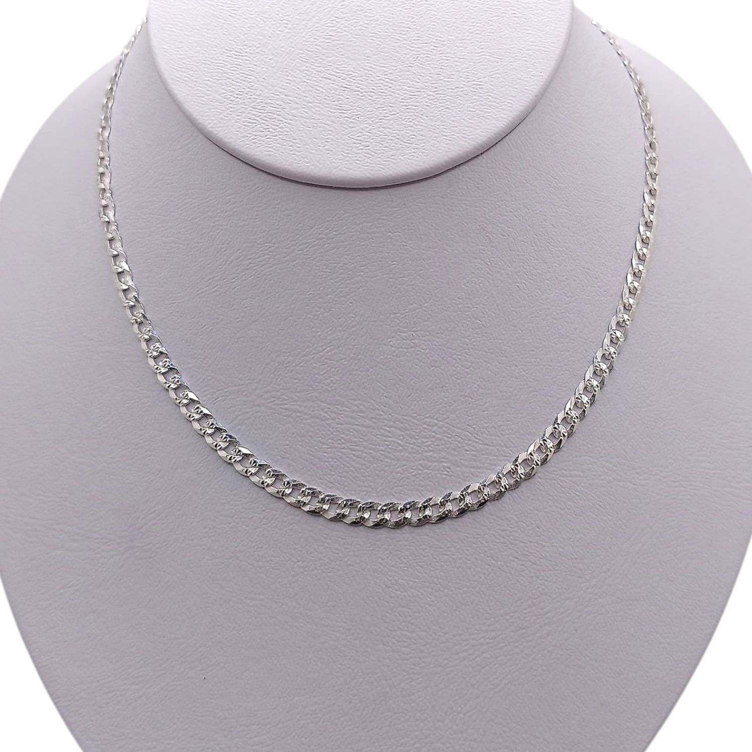 Cadena diamantada cubana largo 26&quot;, ancho 4mm. PLATA .925
