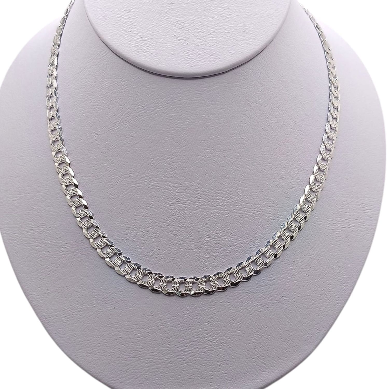 Cadena diamantada cubana largo 24&quot;, ancho 7.5mm. PLATA .925