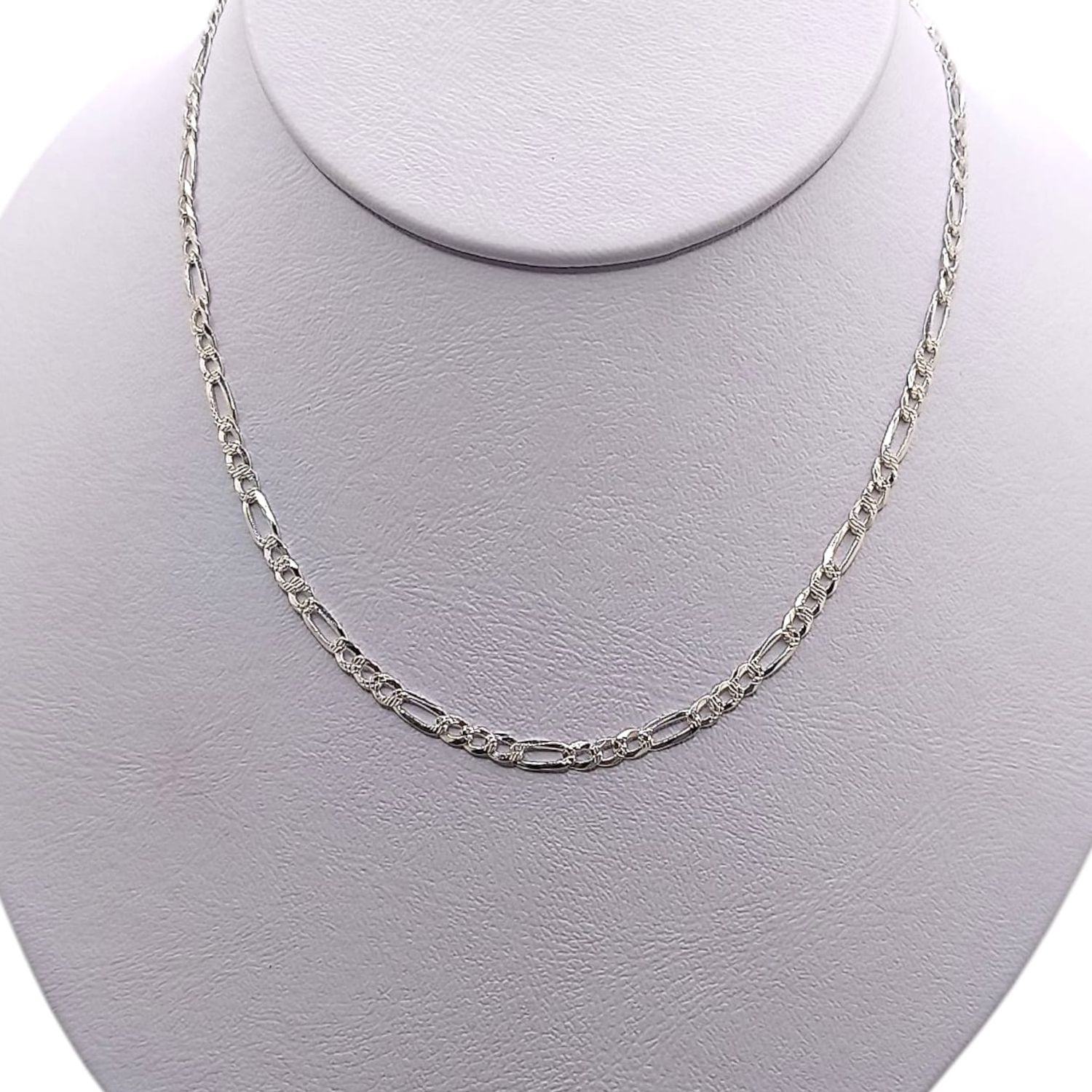 CADENA FIGARO 24&quot;  3mm , PLATA .925