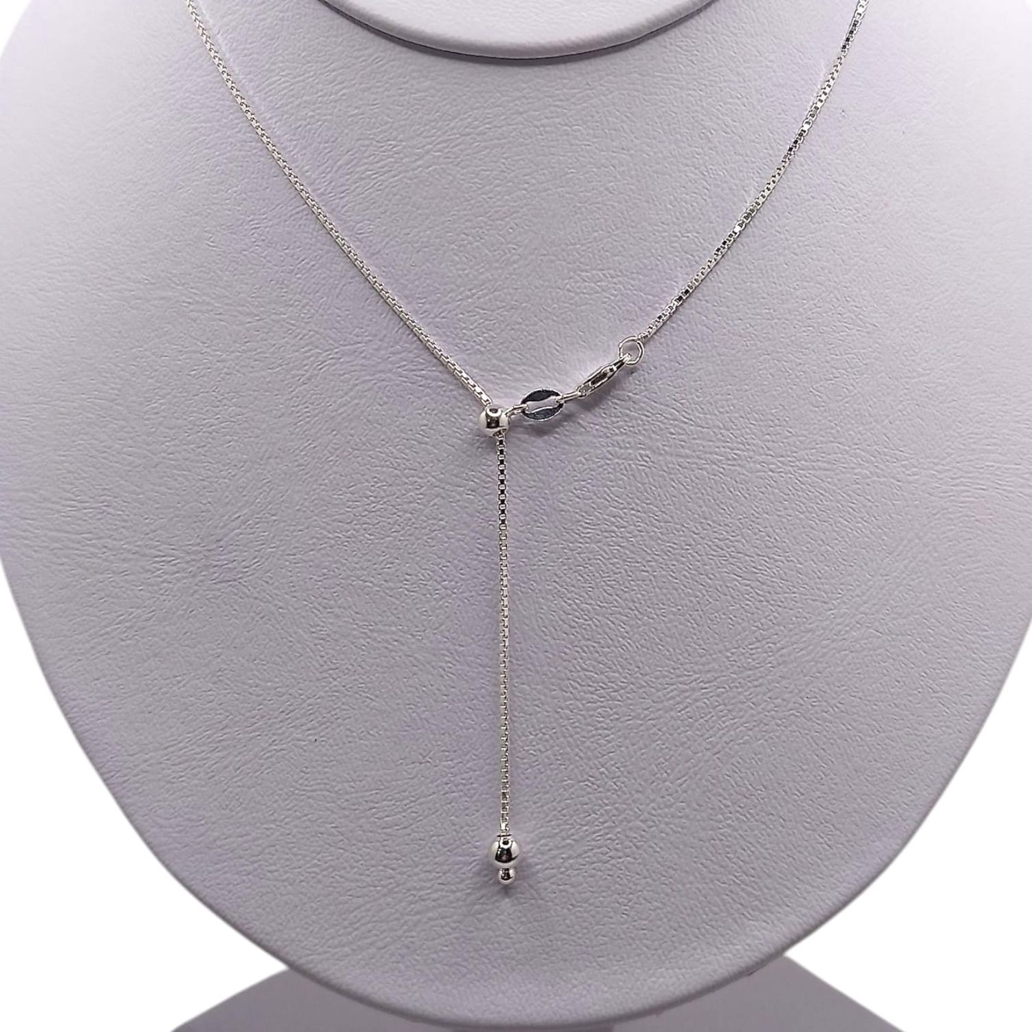 Cadena cubica ajustable  de largo. PLATA .925