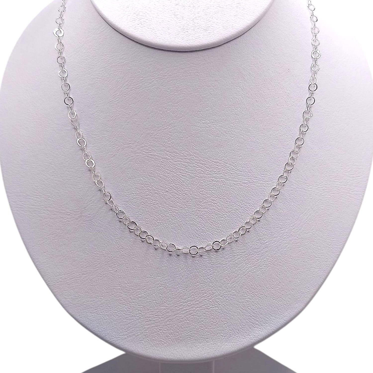 Cadena de círculos. largo 16&quot; PLATA .925