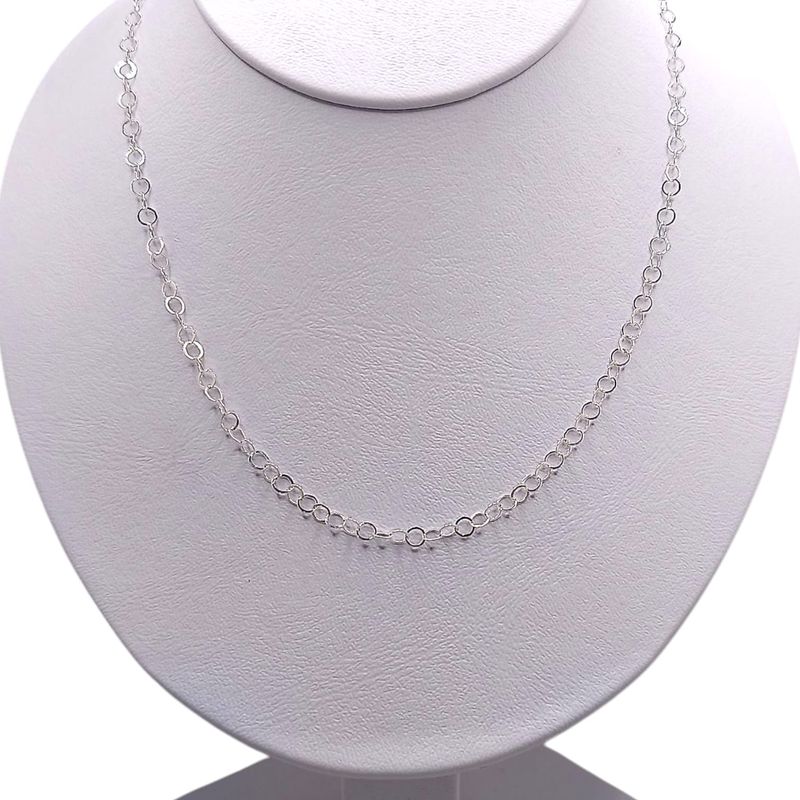 Cadena de círculos. largo 16" PLATA .925