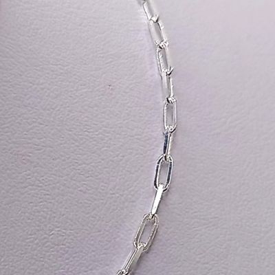 Cadena paper clip de 2.5mm de ancho 18" de Largo .PLATA .925
