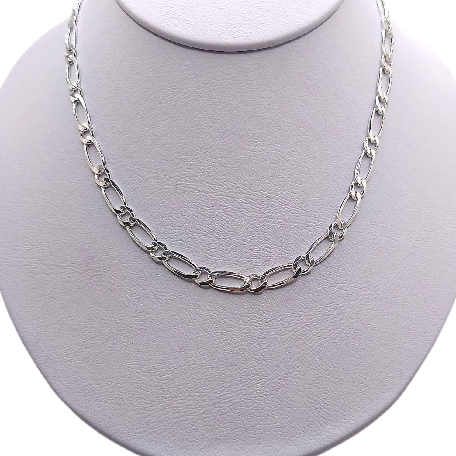 CADENA FIGARO 20&quot; 5MM PLATA .925