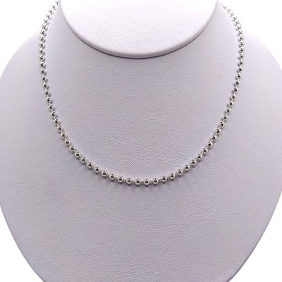 Cadena bola tipo militar, ancho 3mm. Diferentes largos. PLATA .925