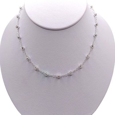 Collar bolita 3mm super diamantada PLATA .925