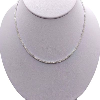CADENA SOGA SUPER DIAMANTADA  2.5 MM 20&quot; PLATA .925