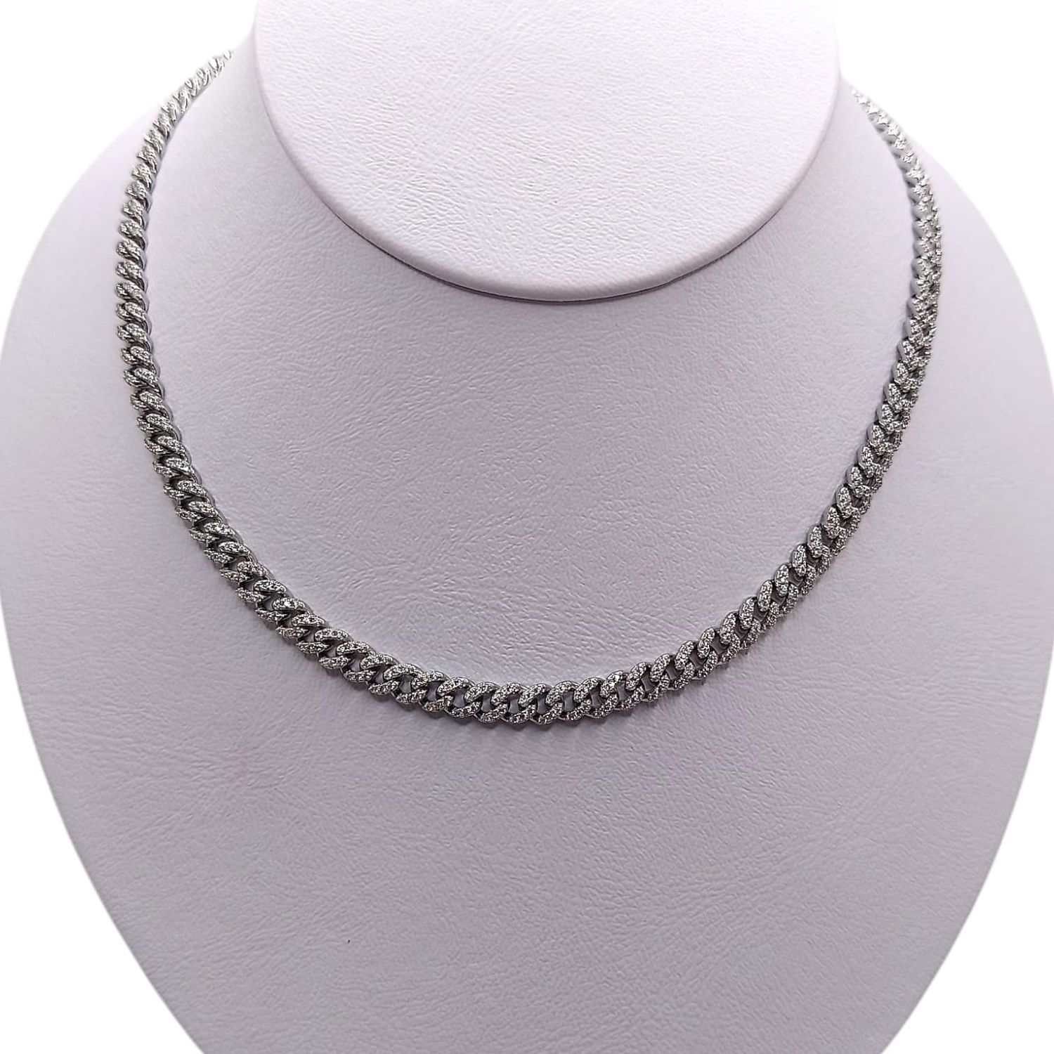 CADENA BABY MONACO CZ, 20&quot; 5mm PLATA .925