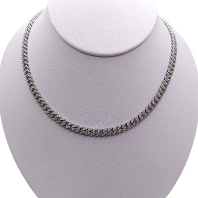 CADENA BABY MONACO CZ, 20" 5mm PLATA .925