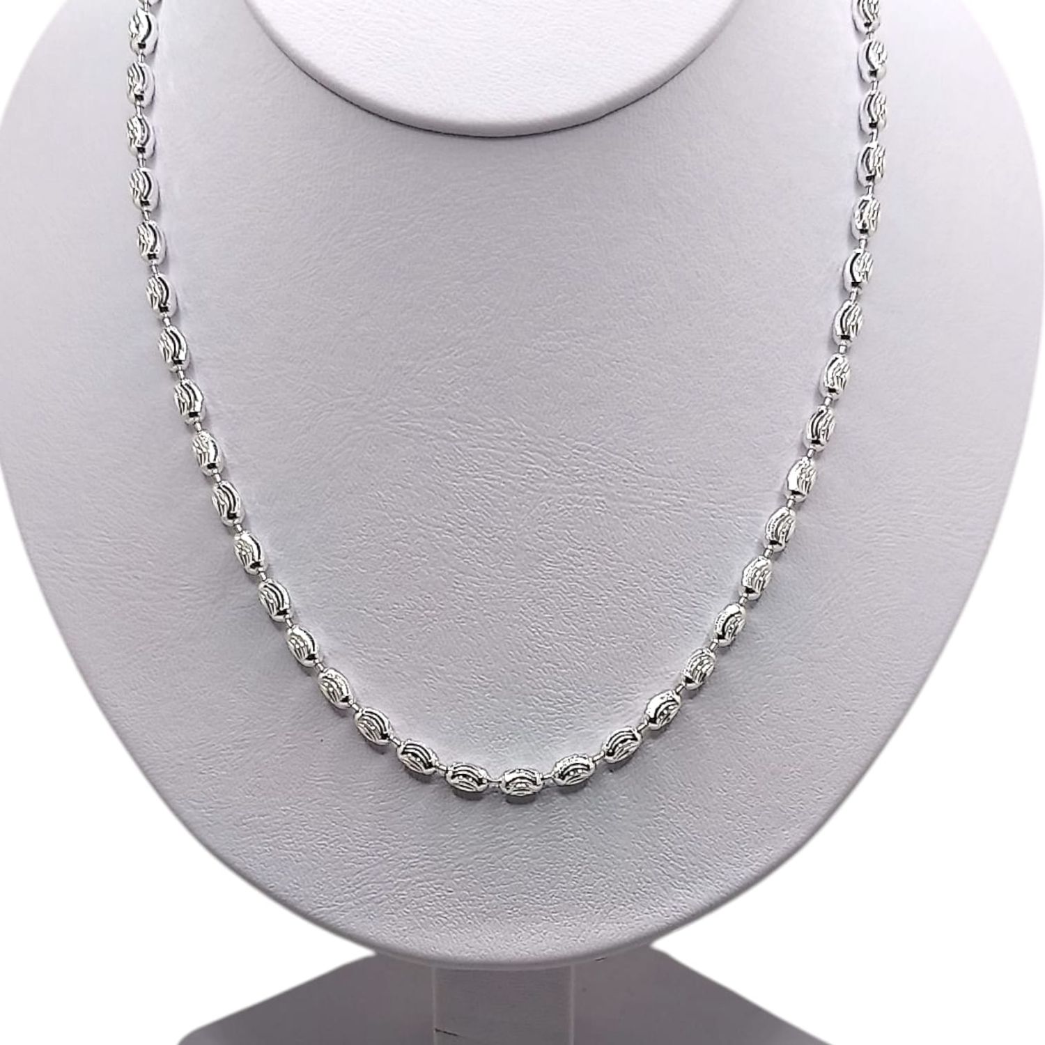CADENA SEMILLA ULTRA DIAMANTADA 4 MM 23&quot; PLATA .925