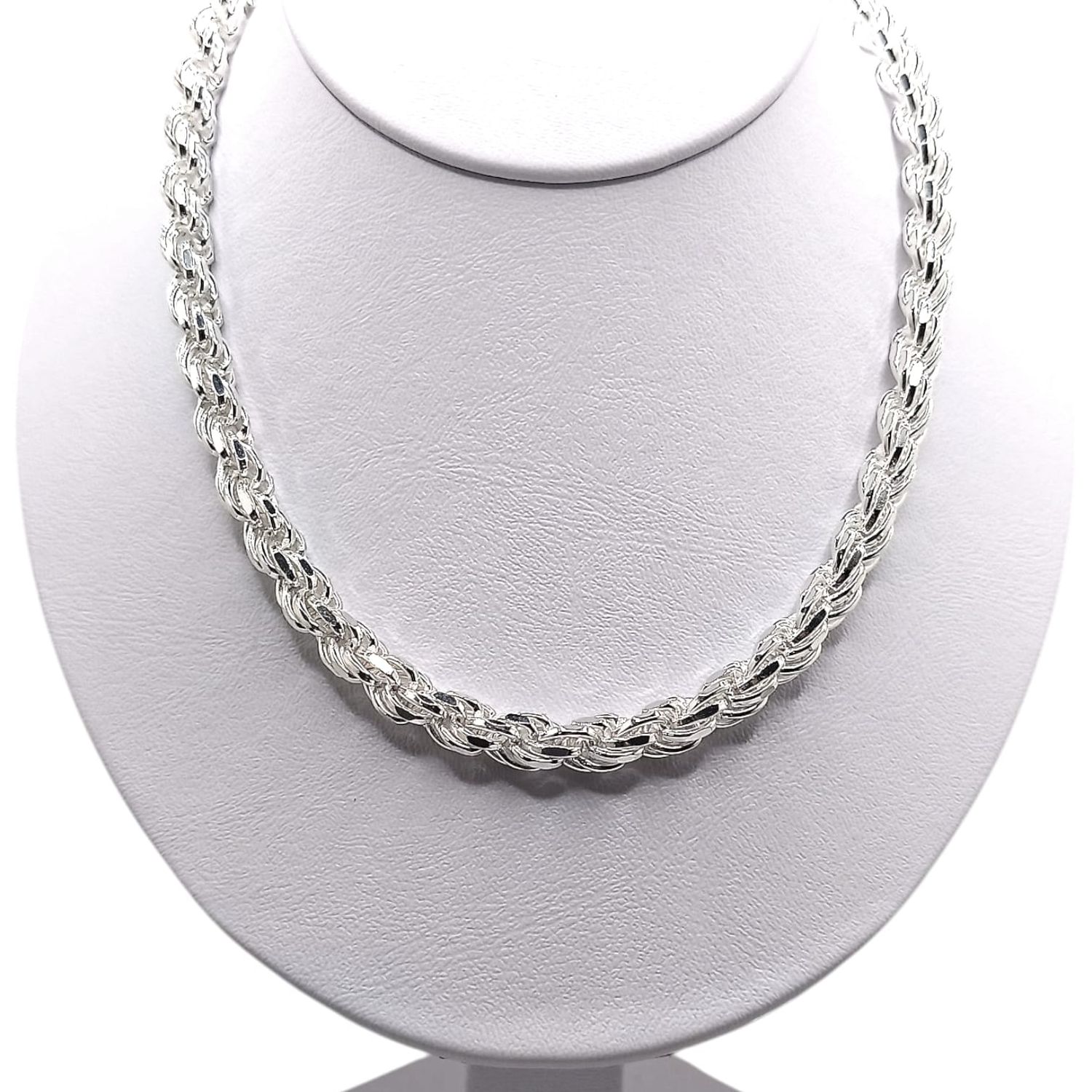 CADENA TORZAL LARGO 24&quot; ANCHO 7.5mm PLATA .925