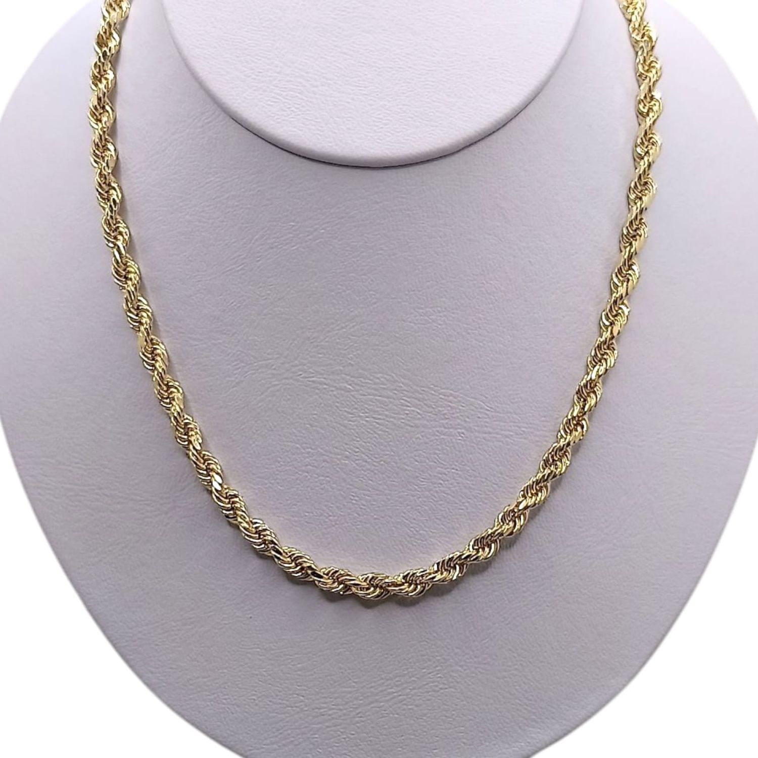 CADENA TORSAL SEMI HUECA 24&quot; 4.5 MM ORO 14K