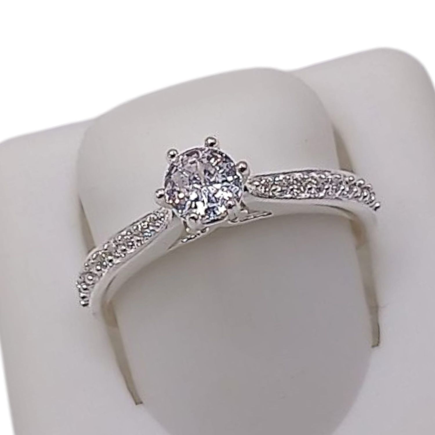 ANILLO SOLITARIO VARIAS MEDIDAS PLATA .925