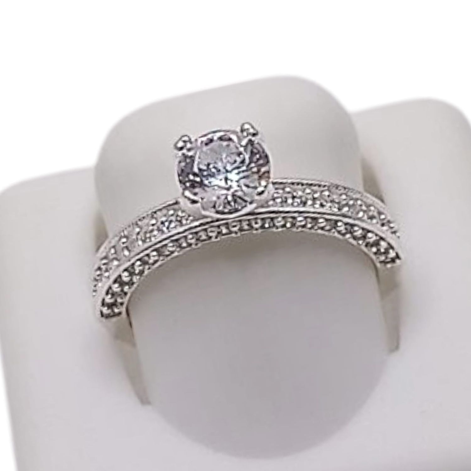 ANILLO SOLITARI0 CON CZ MEDIDA #6 PLATA .925
