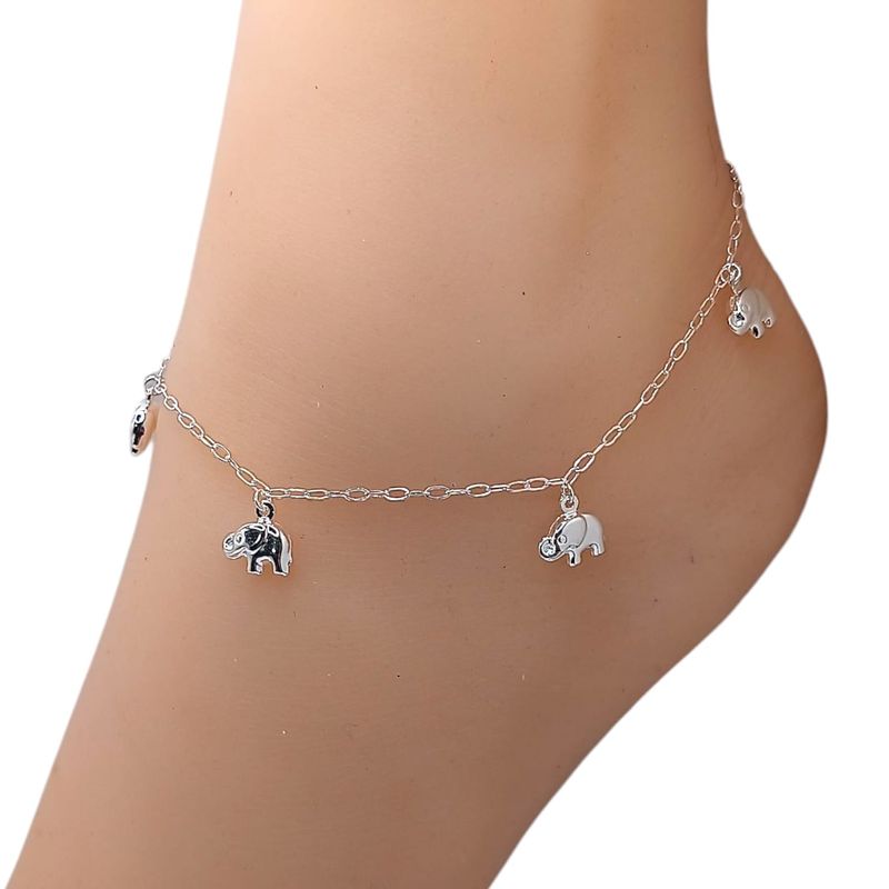 TOBILLERA  ELEFANTES 10&quot; PLATA .925