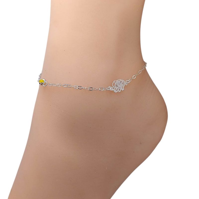 Tobillera de la suerte. 9.5&quot; de largo. PLATA .925
