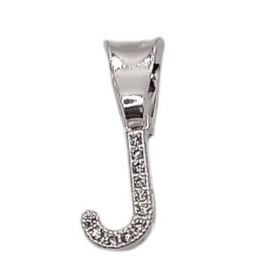 DIJE LETRA J CON MINI CZ 1 CM LARGO DE LETRA  PLATA .925