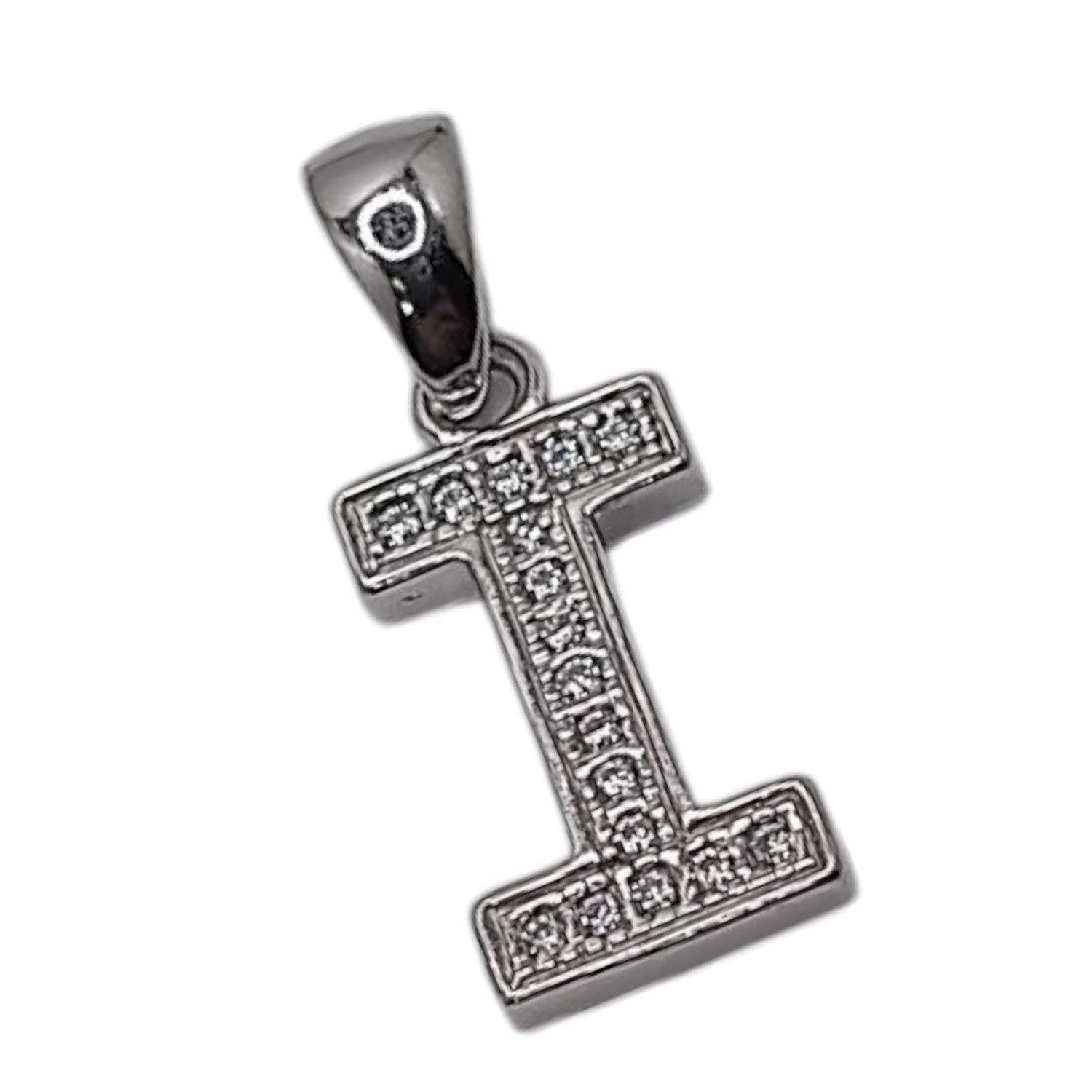 DIJE LETRA I 1.5 CM PLATA RODISADA PLATA .925