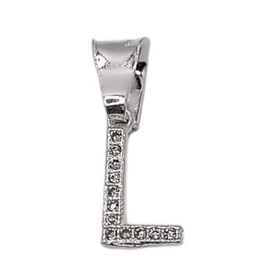 DIJE LETRA L 1 CM CON MINI CZ PLATA .925