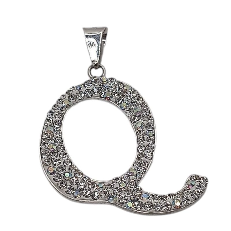 Dije artesanal letra Q. 3.5 cm. de largo. PLATA .925