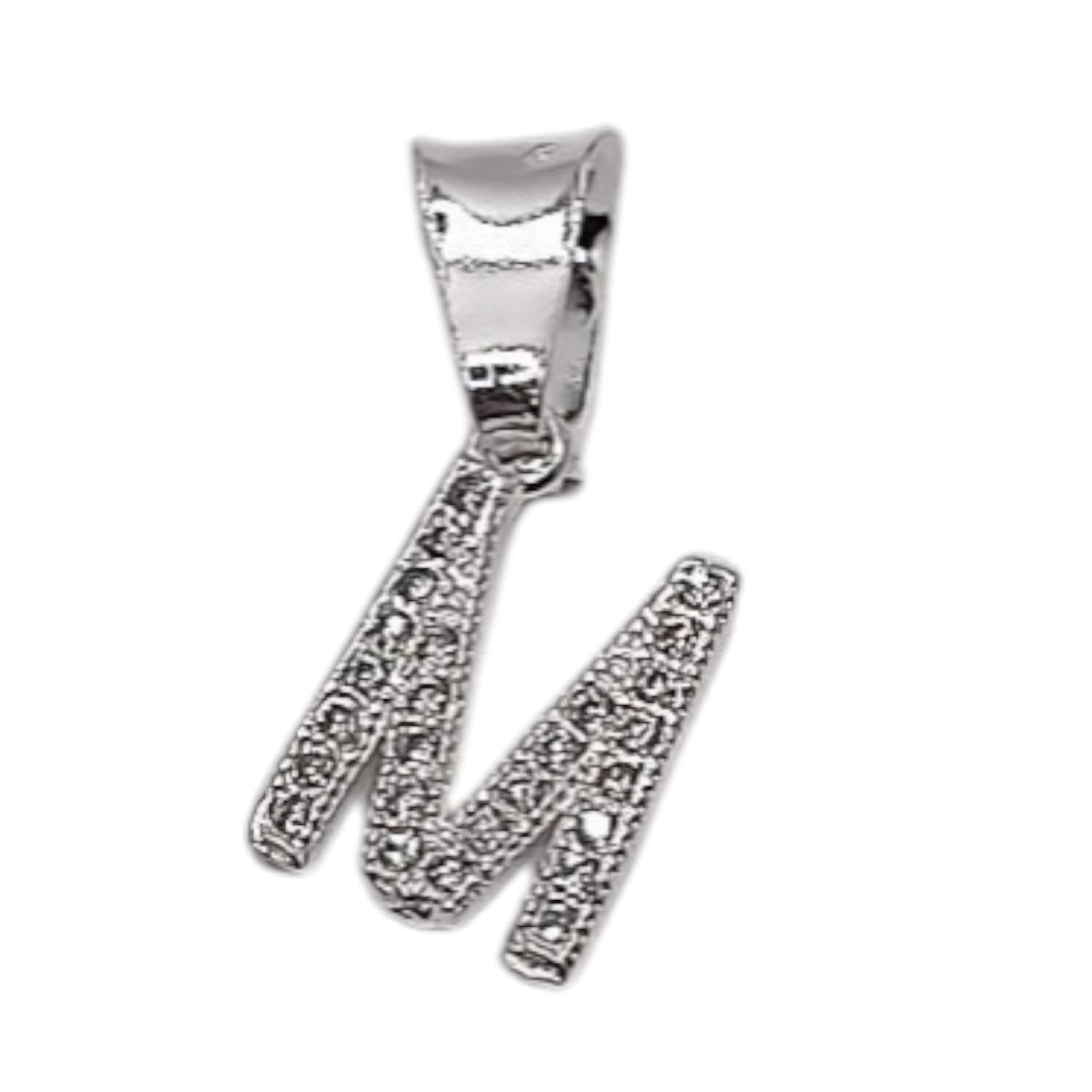 DIJE LETRA M 1 CM CON MINI CZ PLATA .925