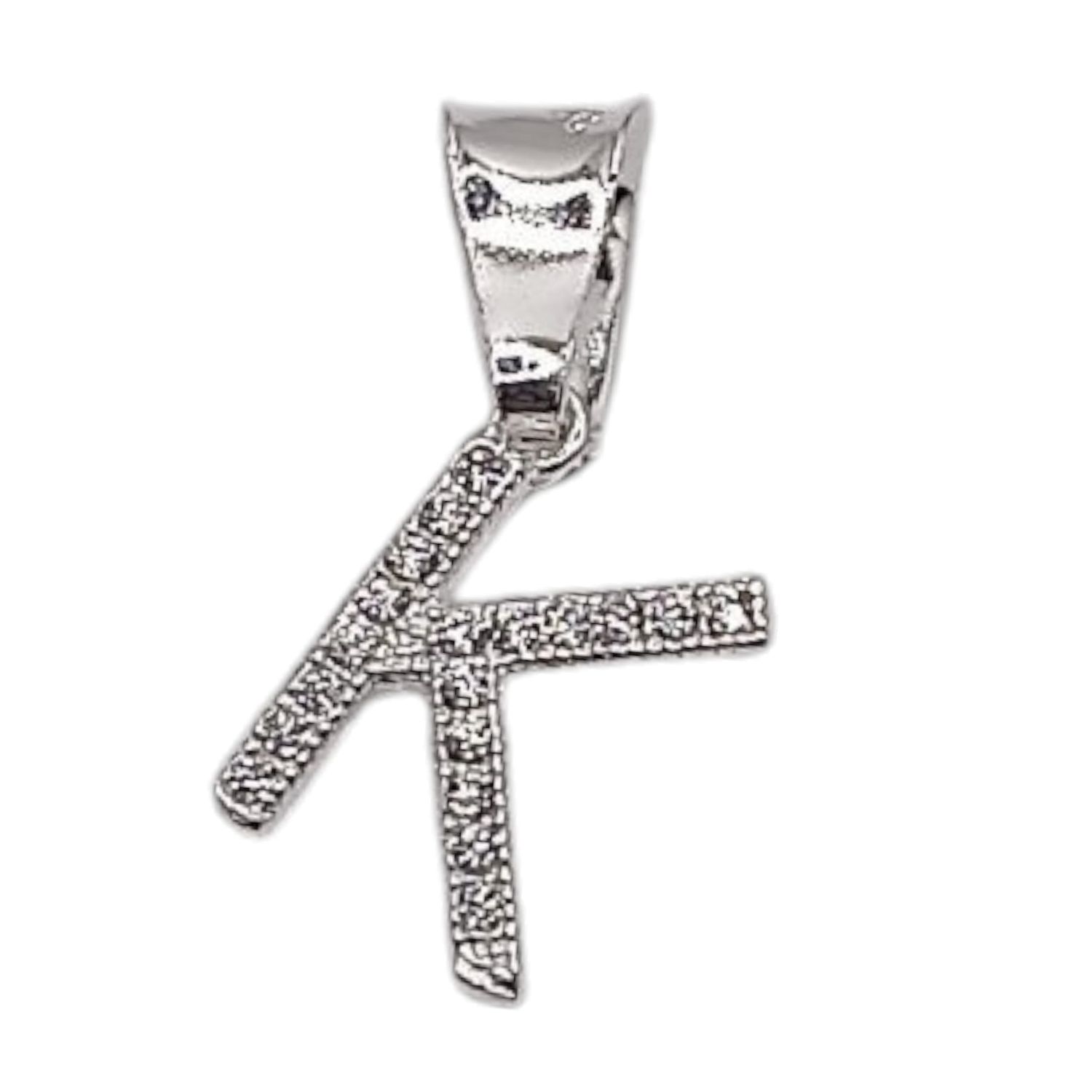 DIJE LETRA K 1 CM CON MINI CZ PLATA .925
