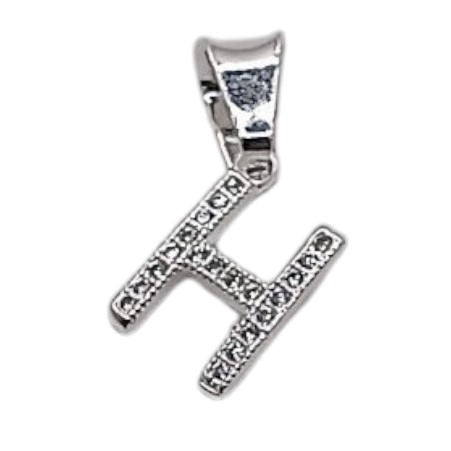 DIJE LETRA H 1 CM CON MINI CZ PLATA .925