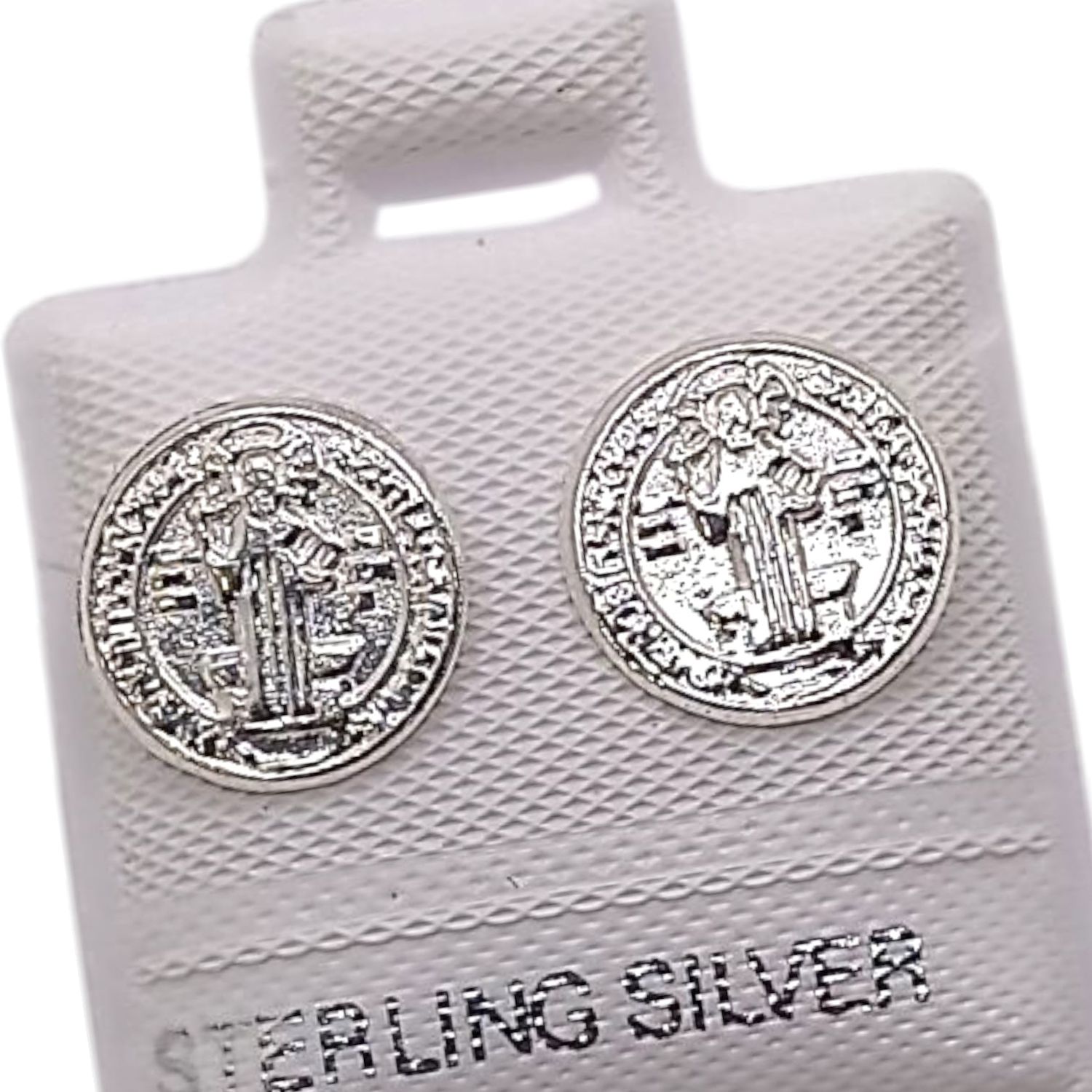 BROQUEL SAN BENITO , BROCHE BOLITA, PLATA .925