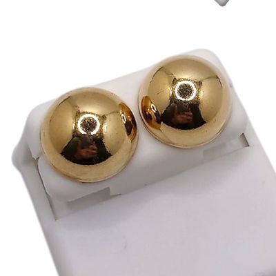 ARETE MEDIA BOLA CHAPA Y PLATA .925