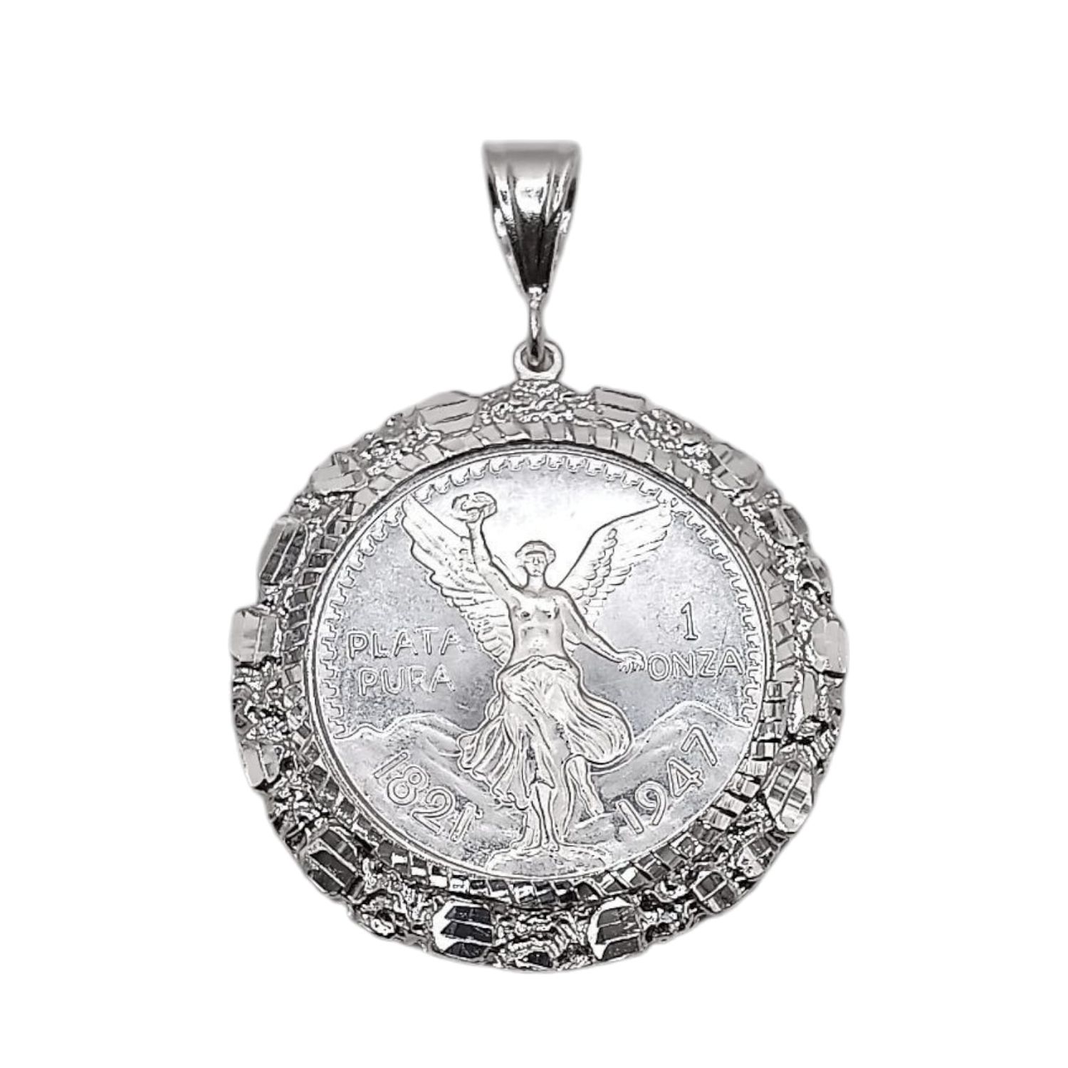 DIJE BISEL SEMI BARROCO CON  ONZA DE PLATA, .925