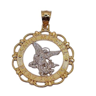 DIJE SAN MIGUEL 2 COLORES3.5 CM, ORO 14K