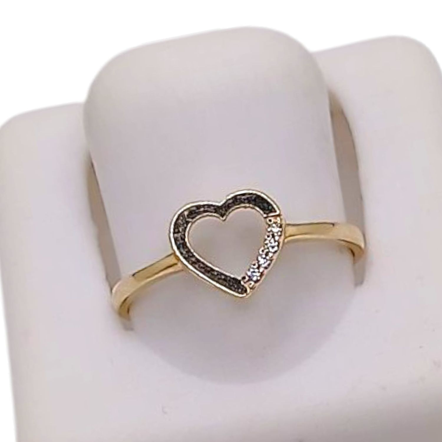 ANILLO SILUETA DE CORAZON # 6.5, ORO 14K