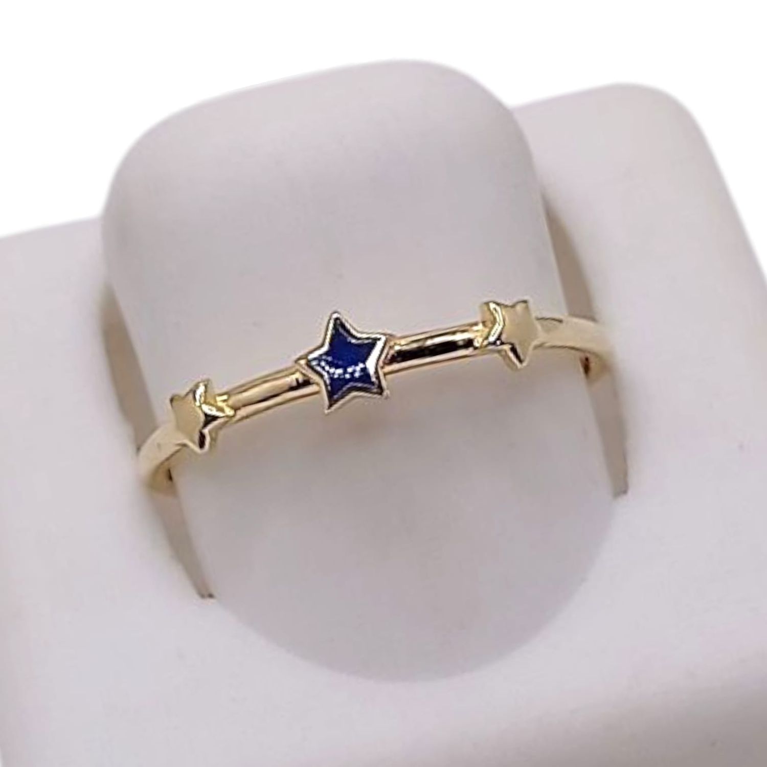 ANILLO ESTRELLITAS  # 7.5, ORO 14K