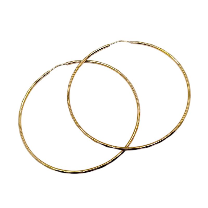 ARRACADA FACETADA 6 CM, ORO 14K