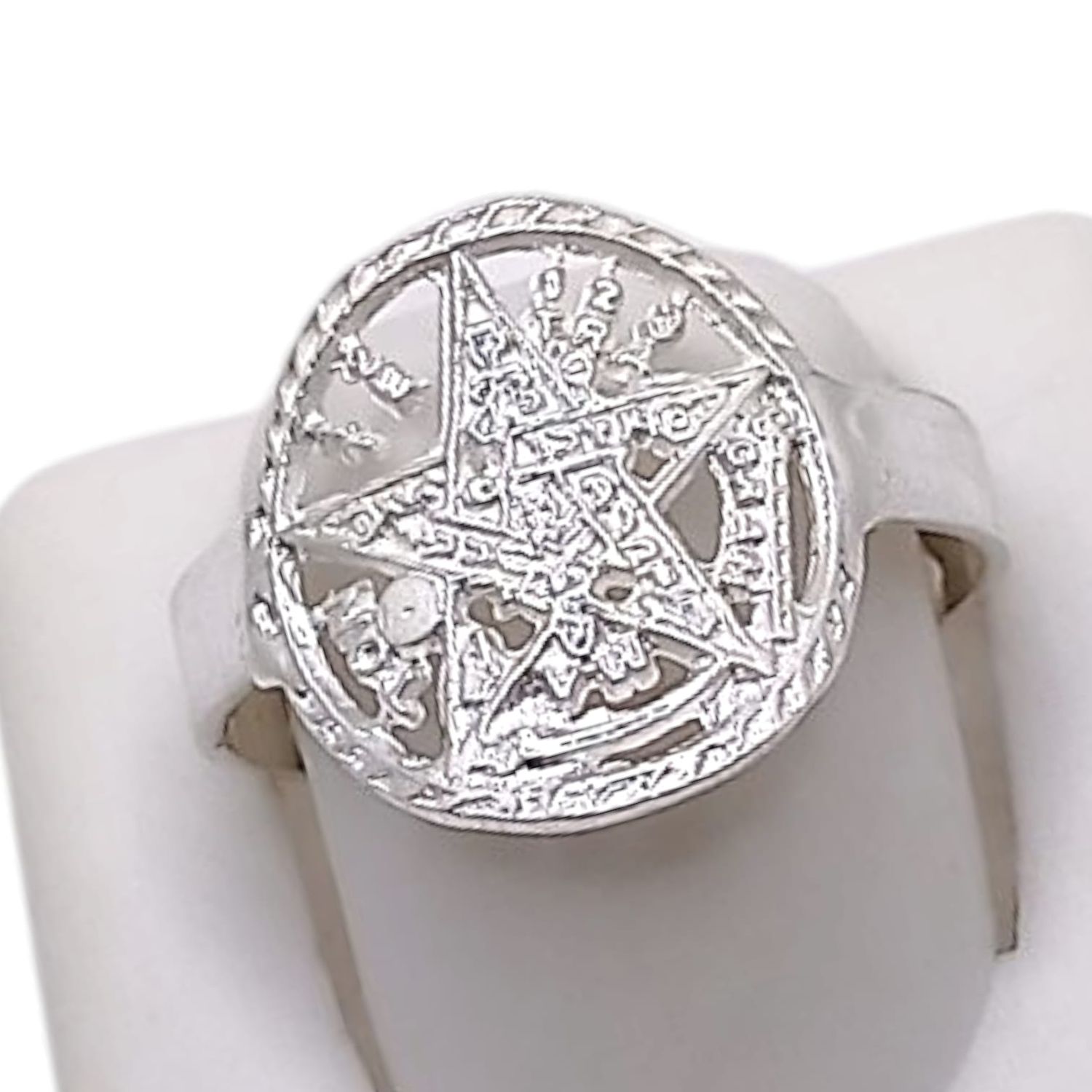ANILLO TETRAGRAMATON, VARIAS MEDIDAS, PLATA .925