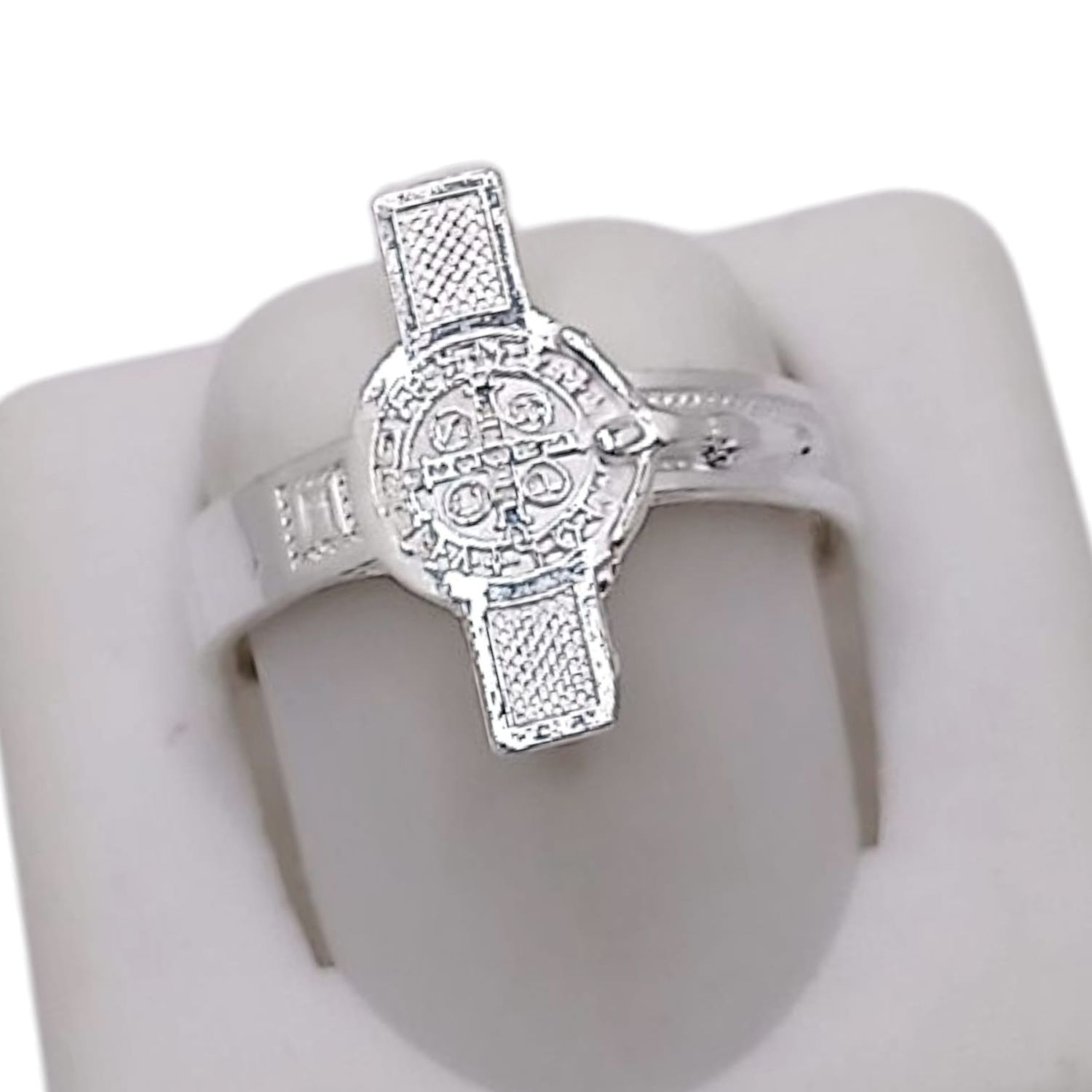 ANILLO SAN BENITO CRUZ, VARIAS MEDIDAS, PLATA .925