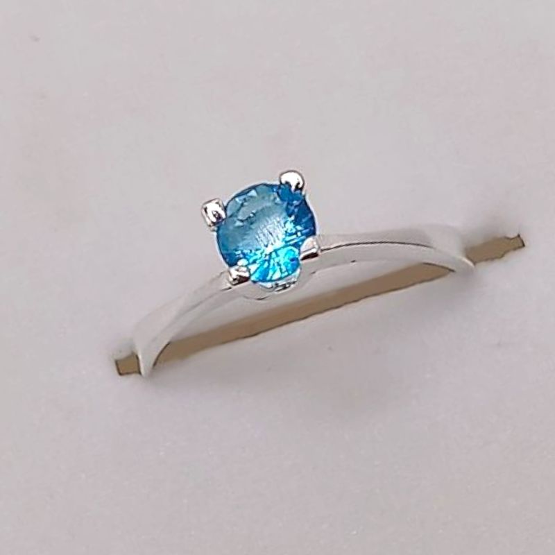 ANILLO NIÑA CZ AZUL CIELO, PLATA .925