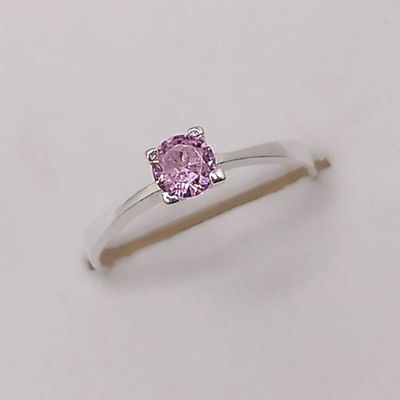 ANILLO NIÑA CZ ROSA, PLATA .925